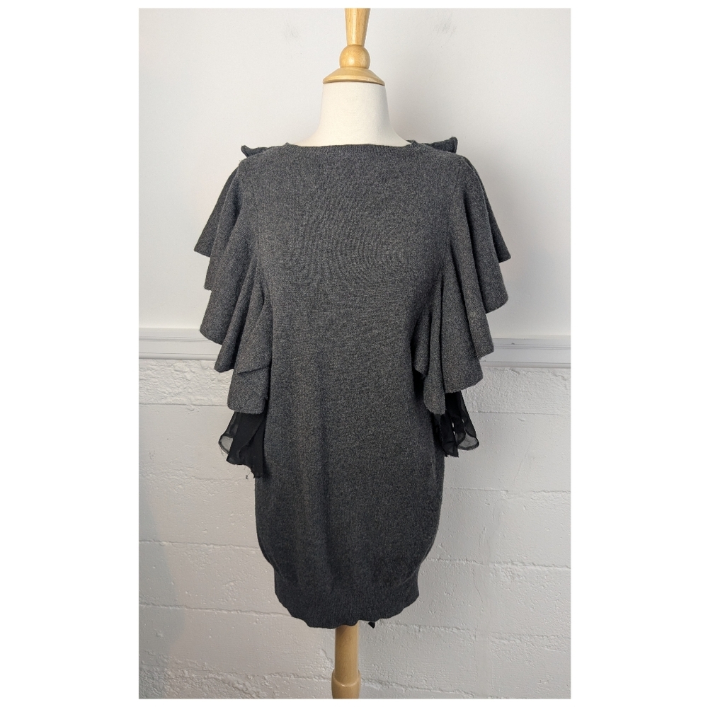 Sacai • Wool Ruffle Bow Sweater Dress - Picture 2 of 16